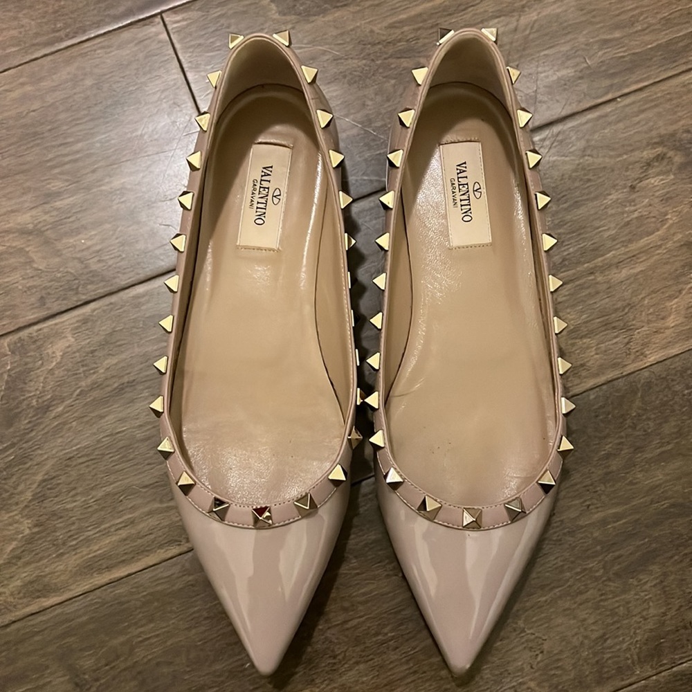 VALENTINO PATENT ROCKSTUD BALLET FLAT Size 38 - Picture 3 of 8